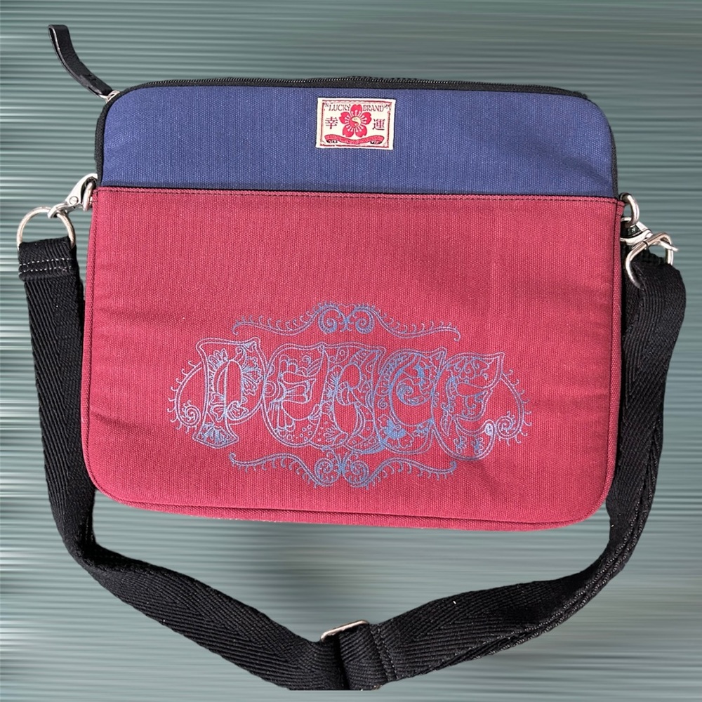 Lucky Brand Canvas Laptop Bag/ Messenger Bag (Red/Maroon)